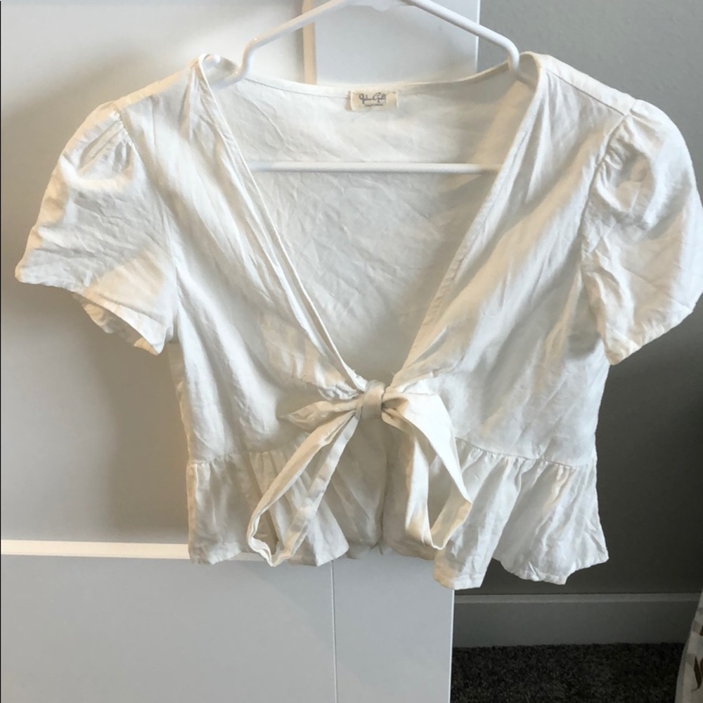 White blouse that ties in the front